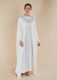 Twill Open Abaya White