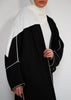 Black Cotton Open Abaya