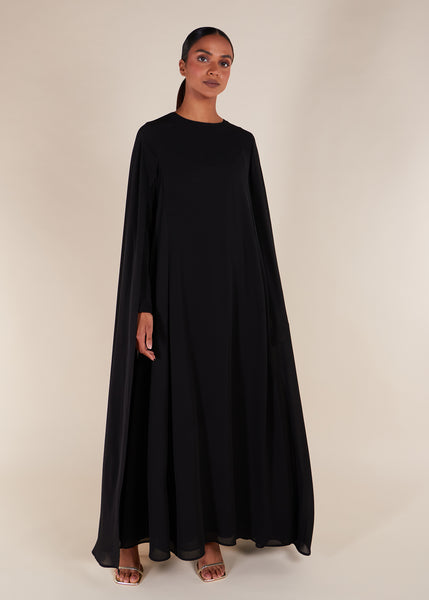 Black Caped Gown | Modest Gowns | Aab Modest Wear Black Caped Gown | Modest Gowns | Aab Modest Wear