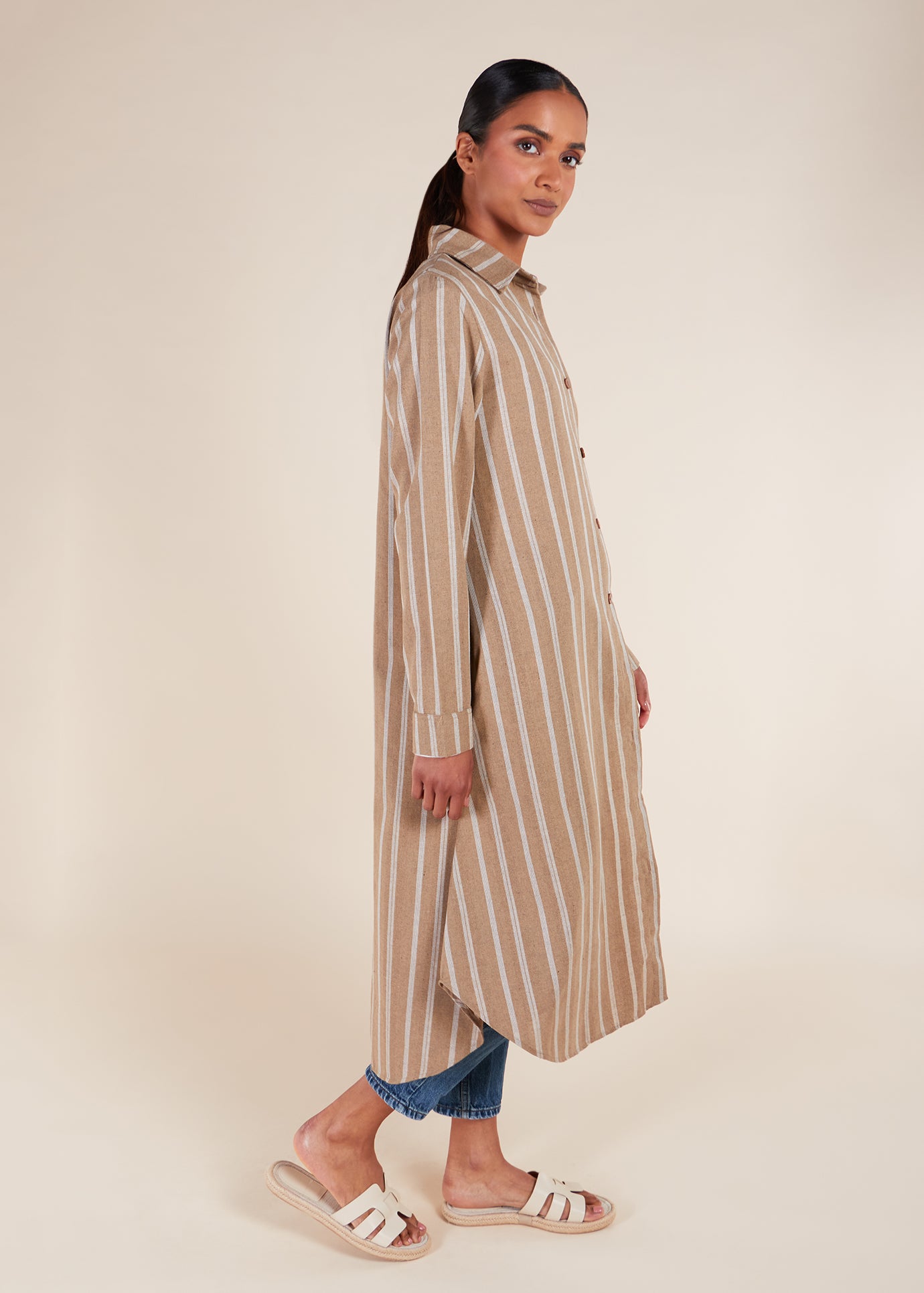 Muji Shirt Dress Beige Modest Shirt Dresses Aab Modest Wear