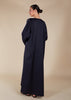 Zip Front Abaya Navy