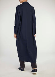 Cotton Shirt Dress Navy