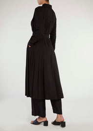 Pleated Shirt Dress Black | Shirt Dresses | Aab Modest Wear