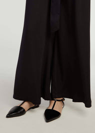 Mid Flare Trousers Black