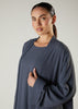 Two Piece Open Abaya With Slip Dusty Blue