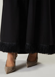 Tassel Hem Open Abaya
