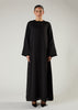 Self Stripes Abaya Black