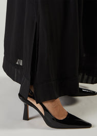 Self Stripes Abaya Black