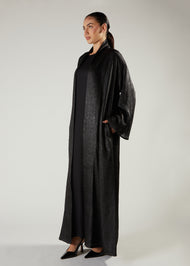 Crushed Satin Open Abaya