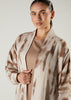 Beige & Brown Open Abaya