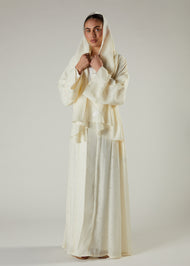 White Rose Open Abaya
