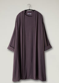 Girls Two Piece Open Abaya With Slip Mauve