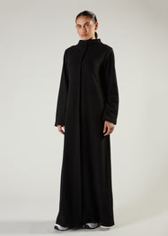 Front Seam Abaya Black