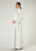 Turtle Neck Abaya Off White