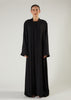 Two Piece Open Abaya with Slip Black
