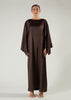 Satin Abaya Brown