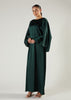 Satin Abaya Green