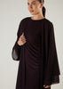 Chiffon Two Piece Abaya Burgundy