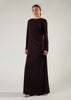 Chiffon Two Piece Abaya Burgundy
