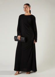 Chiffon Two Piece Abaya Black