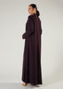 Two Piece Open Abaya Plum