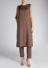 Button Trousers Dark Taupe