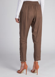 Button Trousers Dark Taupe | Trousers | Aab Modest Wear