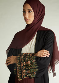 Burgundy Chiffon Silk Hijab | Hijabs |  Aab Modest Wear