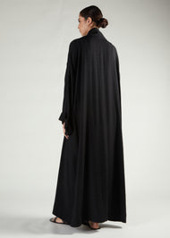 Textured Open Abaya Black