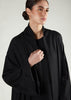 Textured Open Abaya Black