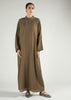 Rib Neck Abaya Coffee