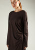 Side Pleat Abaya Dark Brown
