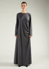 Side Pleat Abaya Charcoal