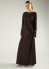 Side Pleat Abaya Dark Brown