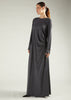 Side Pleat Abaya Charcoal