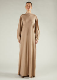 Turtle Neck Abaya Pewter