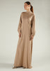 Turtle Neck Abaya Pewter