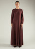 High Neck Abaya Brown