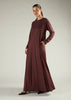 High Neck Abaya Brown