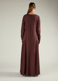 High Neck Abaya Brown