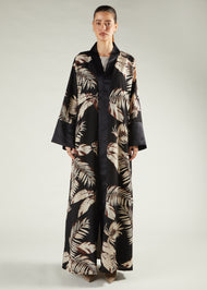 Leaf Print Open Abaya