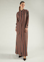 Black & Brown Print Maxi