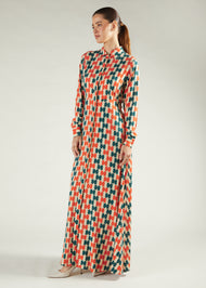 Tile Print Maxi