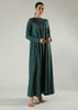 Crochet Flare Abaya Green