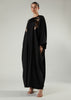 Frangipani Open Abaya Black