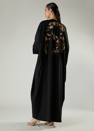 Frangipani Open Abaya Black