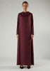 Cowl Neck Abaya Plum