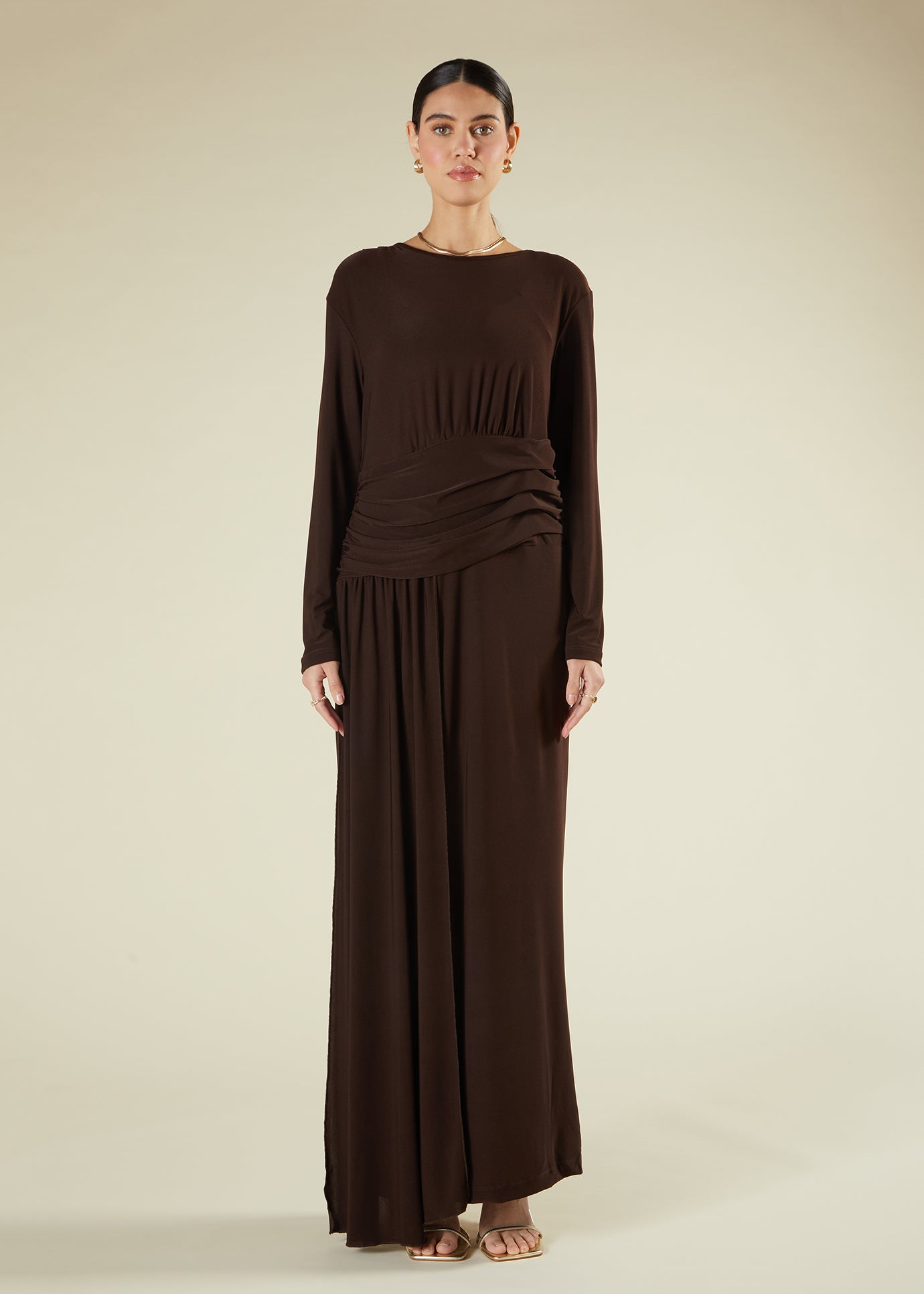 aab maxi dress Fan Sleeve Maxi White | Modest Maxi Dresses