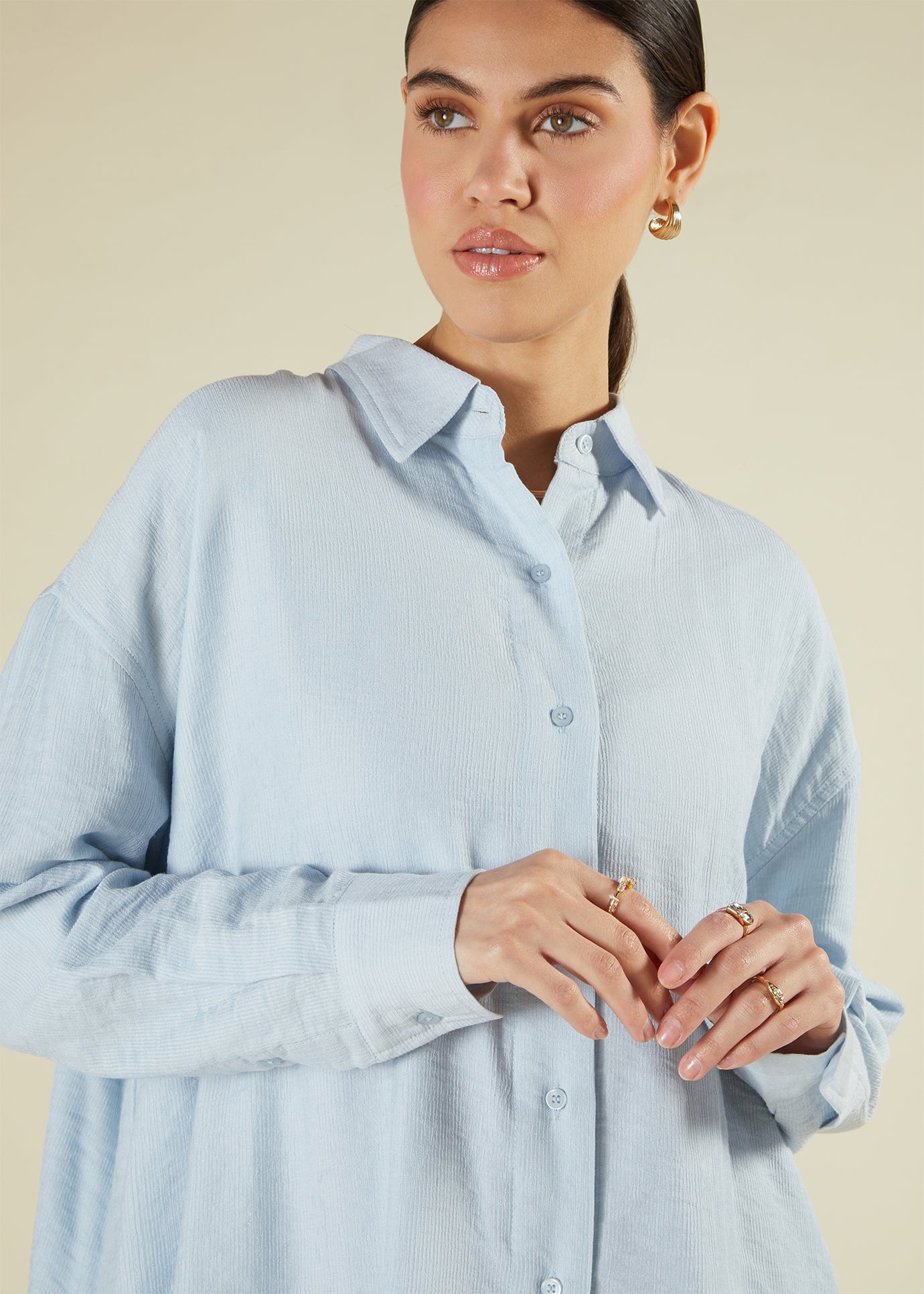 Modest Corods Cotton Co-Ord Set Sky Blue | Modest Co-Ords | Aab Modest Wear