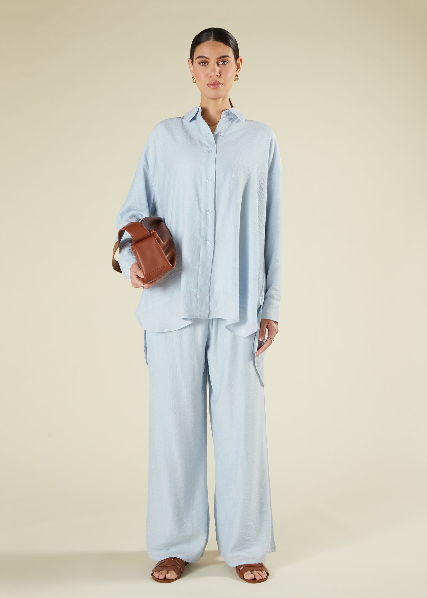 Modest Corods Cotton Co-Ord Set Sky Blue | Modest Co-Ords | Aab Modest Wear